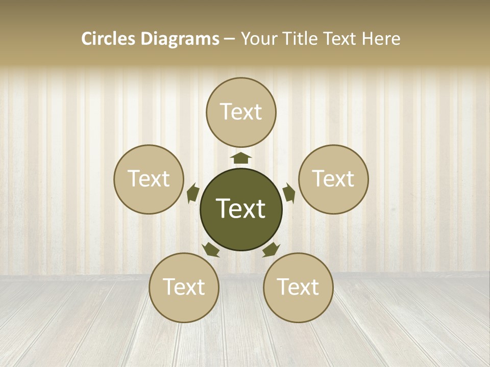 A Room With A Wooden Floor And A Striped Wall PowerPoint Template