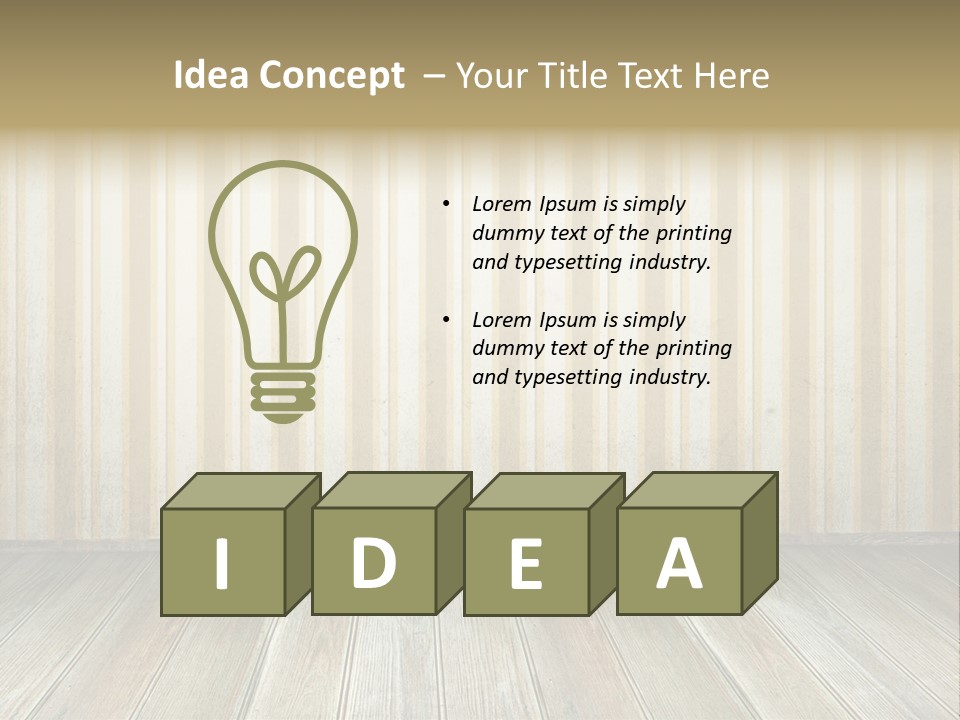 A Room With A Wooden Floor And A Striped Wall PowerPoint Template