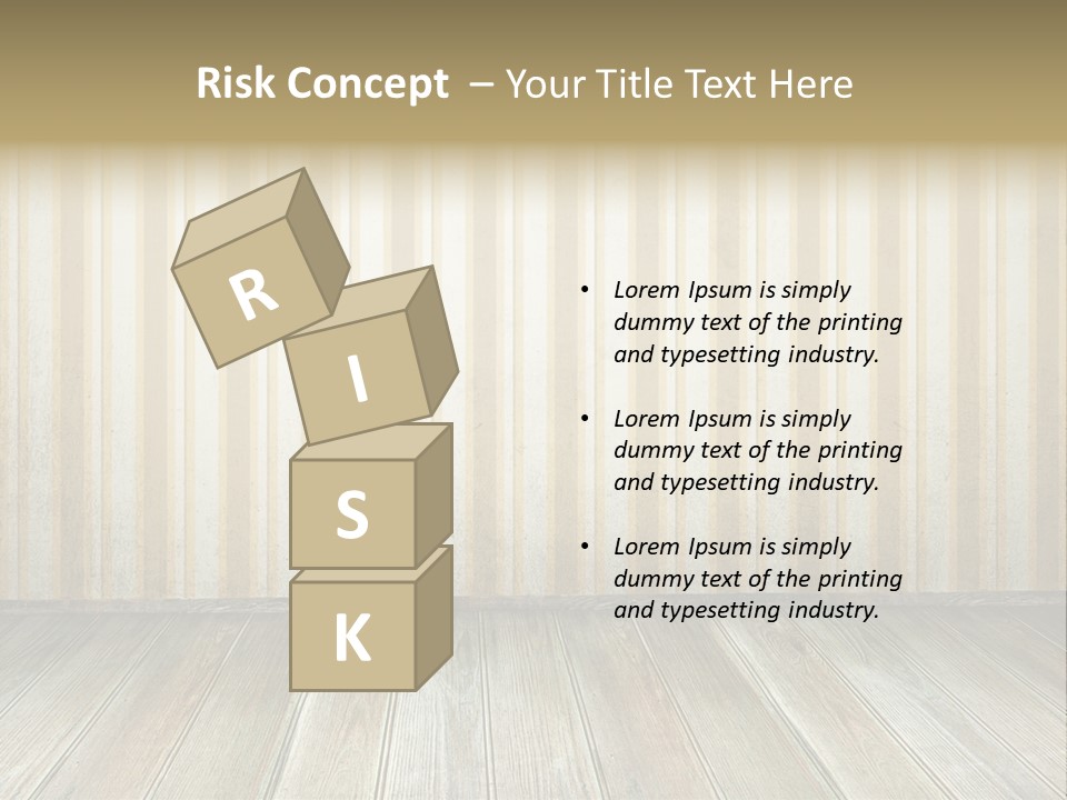 A Room With A Wooden Floor And A Striped Wall PowerPoint Template