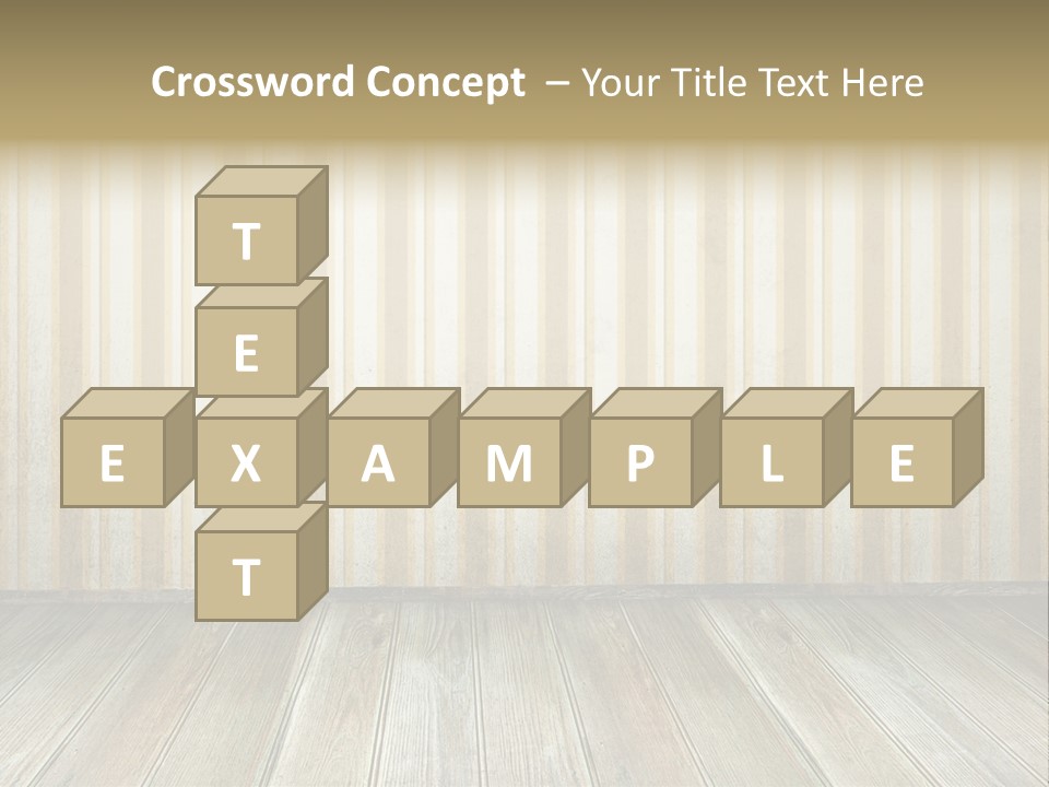 A Room With A Wooden Floor And A Striped Wall PowerPoint Template