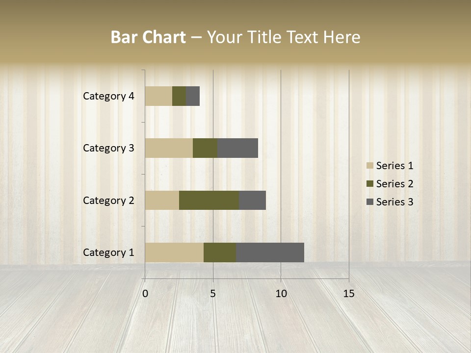 A Room With A Wooden Floor And A Striped Wall PowerPoint Template