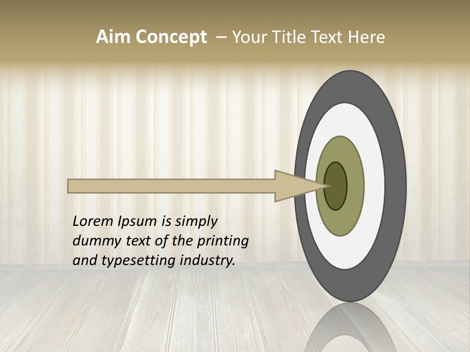 A Room With A Wooden Floor And A Striped Wall PowerPoint Template