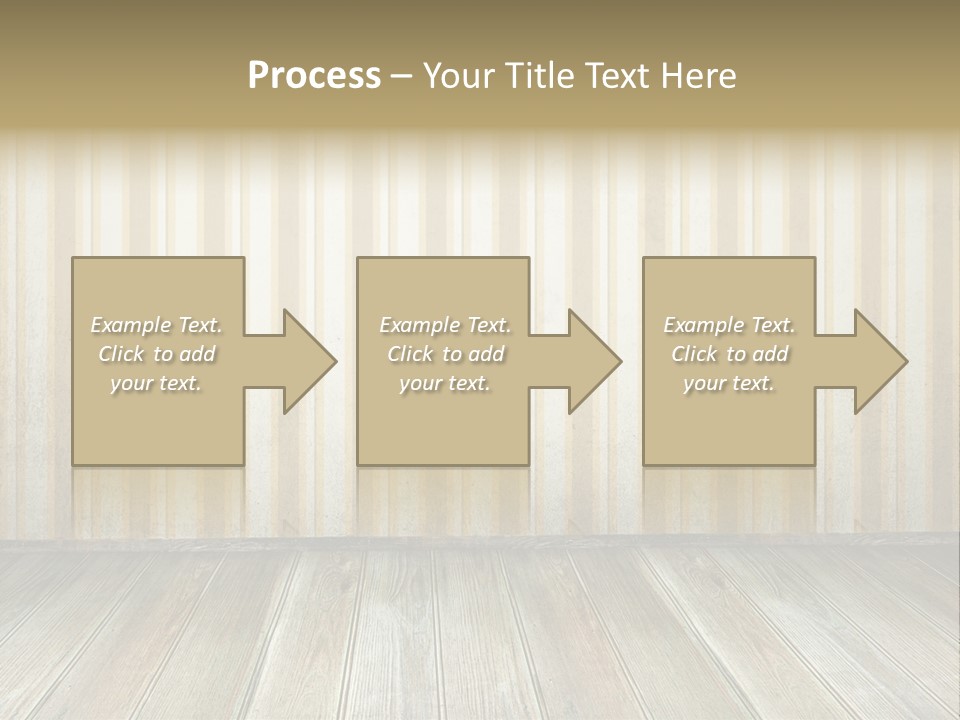 A Room With A Wooden Floor And A Striped Wall PowerPoint Template