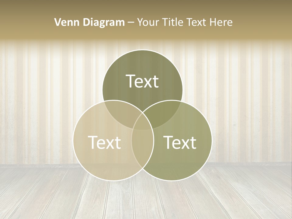 A Room With A Wooden Floor And A Striped Wall PowerPoint Template