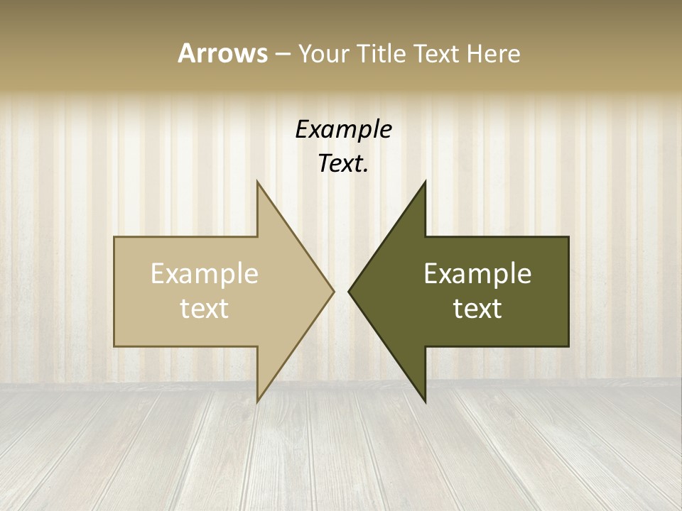 A Room With A Wooden Floor And A Striped Wall PowerPoint Template