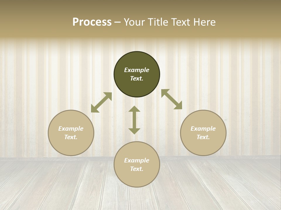 A Room With A Wooden Floor And A Striped Wall PowerPoint Template