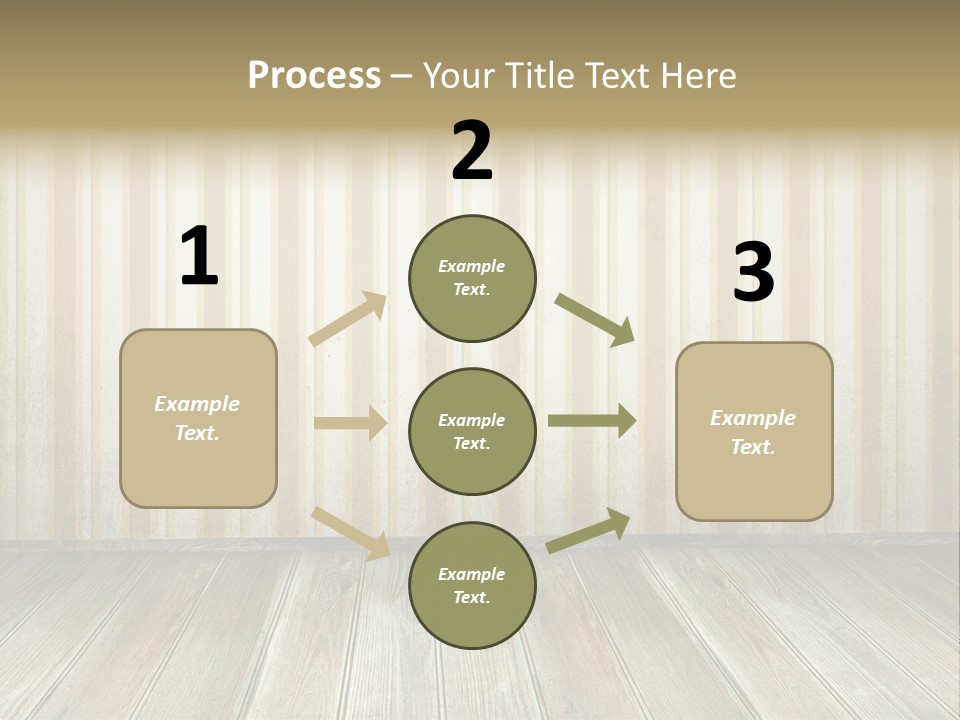 A Room With A Wooden Floor And A Striped Wall PowerPoint Template