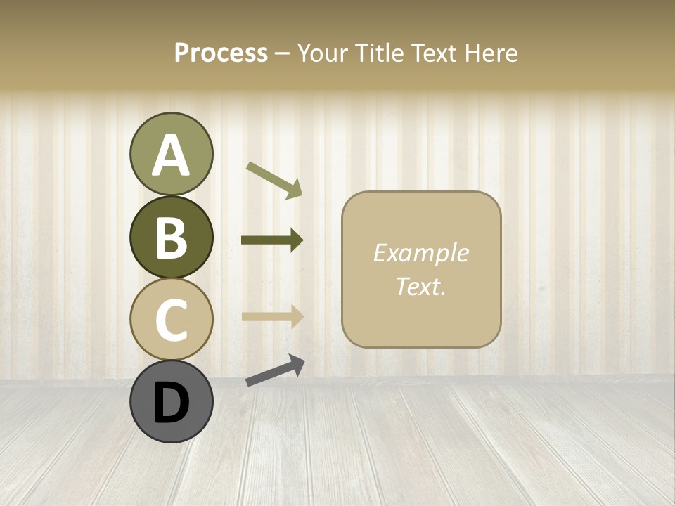 A Room With A Wooden Floor And A Striped Wall PowerPoint Template