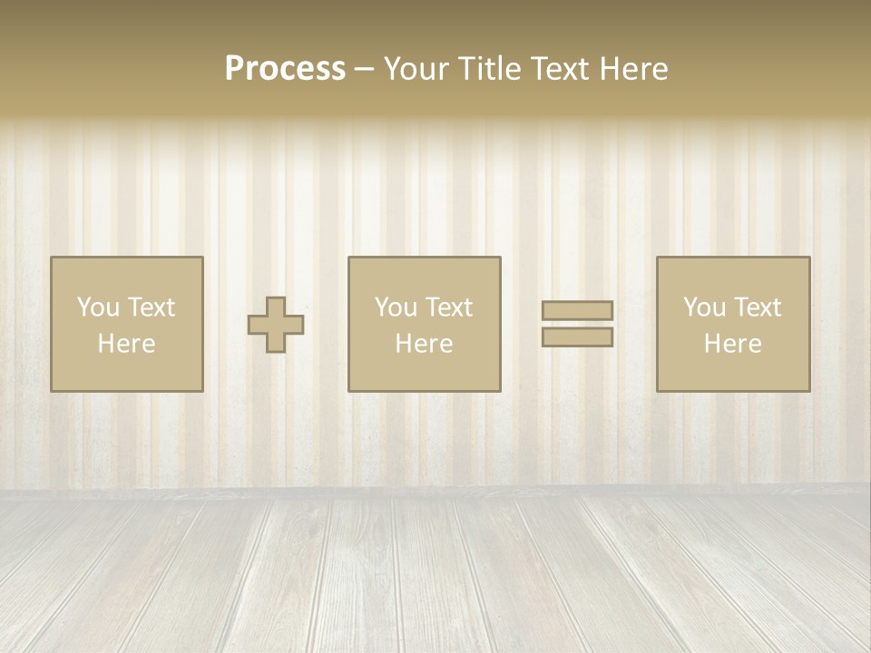 A Room With A Wooden Floor And A Striped Wall PowerPoint Template