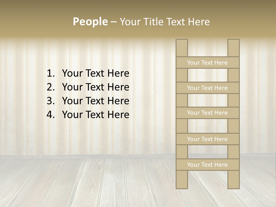 A Room With A Wooden Floor And A Striped Wall PowerPoint Template
