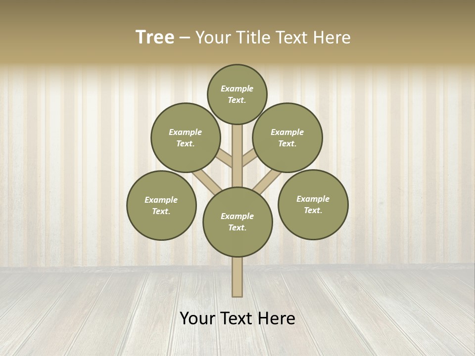 A Room With A Wooden Floor And A Striped Wall PowerPoint Template