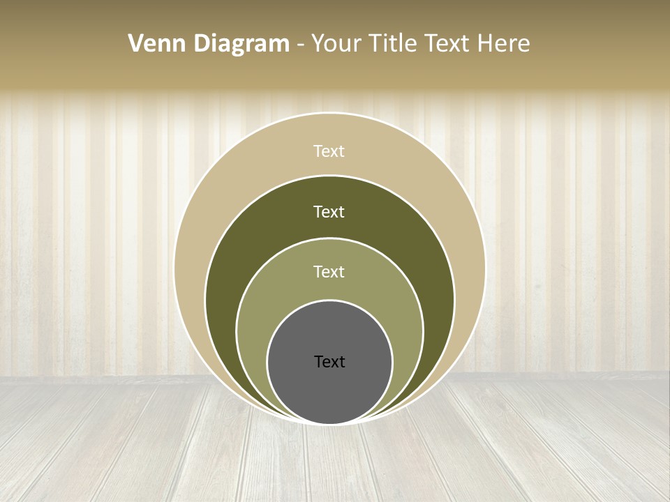 A Room With A Wooden Floor And A Striped Wall PowerPoint Template