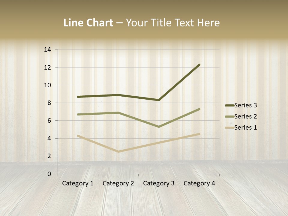 A Room With A Wooden Floor And A Striped Wall PowerPoint Template