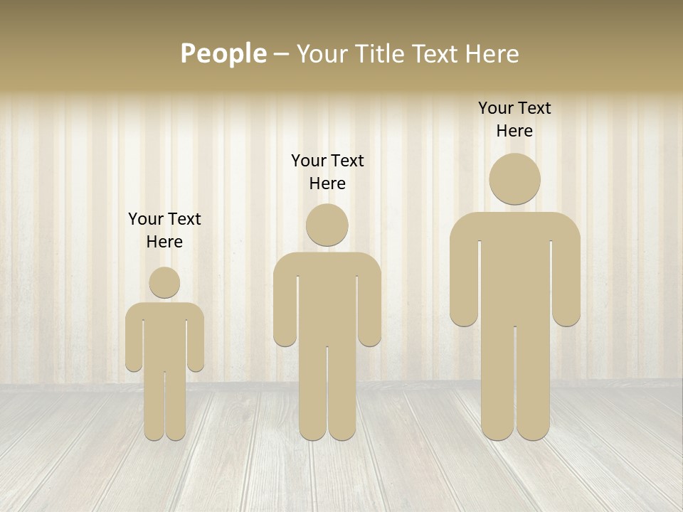 A Room With A Wooden Floor And A Striped Wall PowerPoint Template