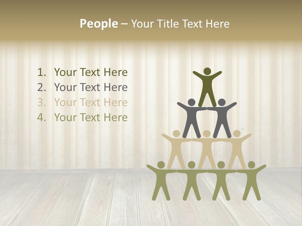 A Room With A Wooden Floor And A Striped Wall PowerPoint Template