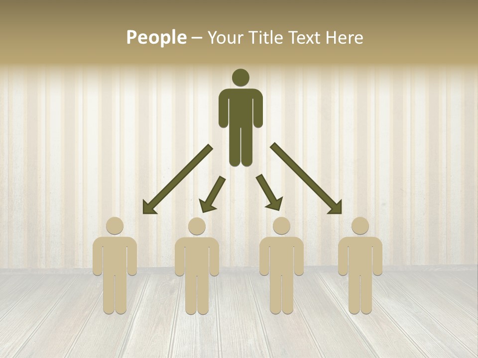 A Room With A Wooden Floor And A Striped Wall PowerPoint Template