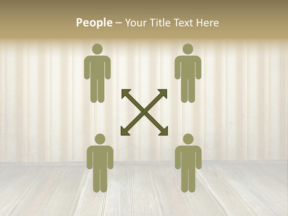 A Room With A Wooden Floor And A Striped Wall PowerPoint Template