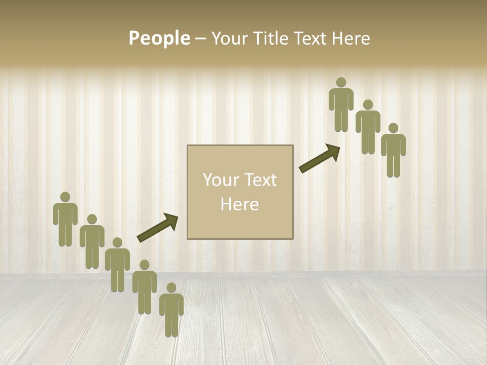 A Room With A Wooden Floor And A Striped Wall PowerPoint Template