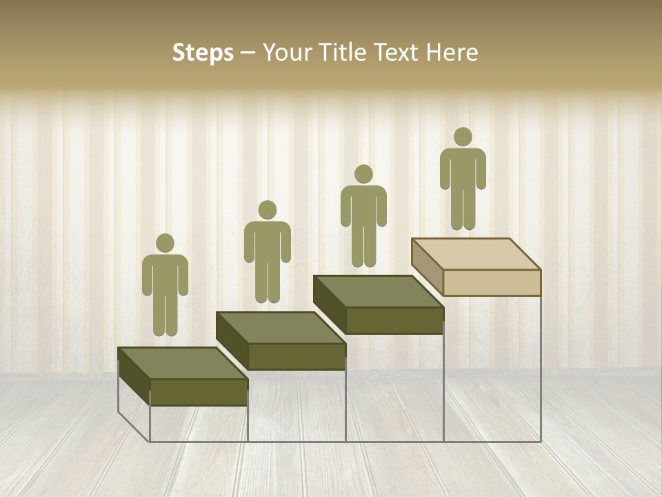 A Room With A Wooden Floor And A Striped Wall PowerPoint Template