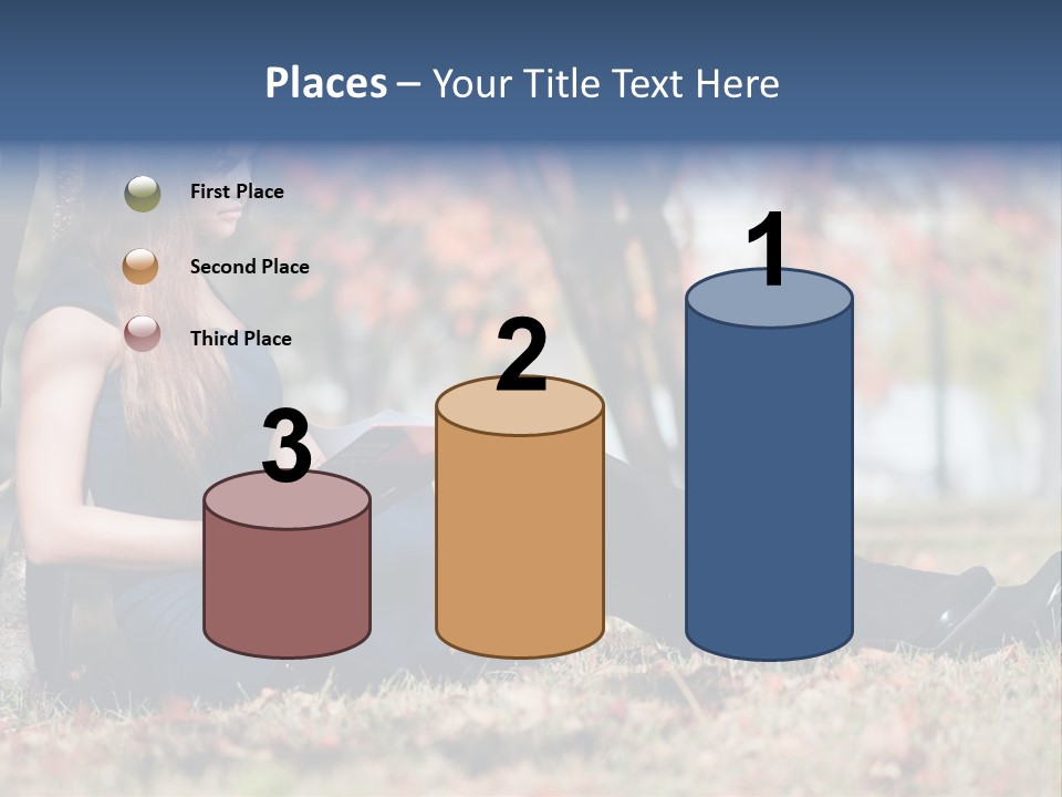 A Woman Sitting On The Ground Reading A Book PowerPoint Template