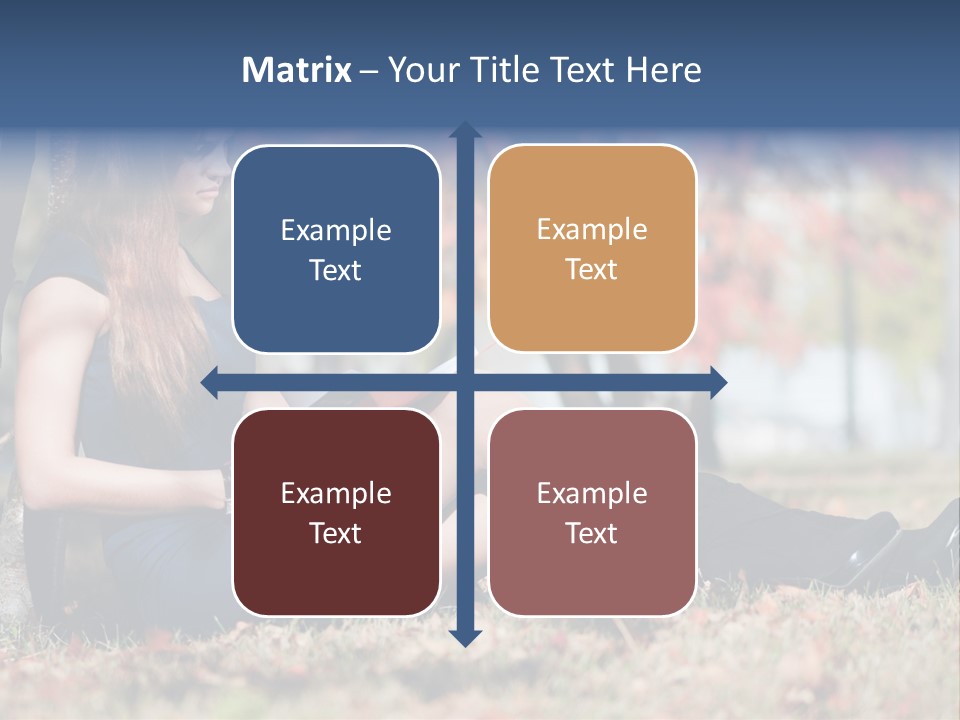 A Woman Sitting On The Ground Reading A Book PowerPoint Template