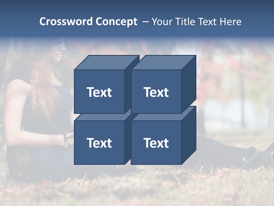 A Woman Sitting On The Ground Reading A Book PowerPoint Template