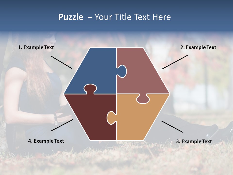 A Woman Sitting On The Ground Reading A Book PowerPoint Template