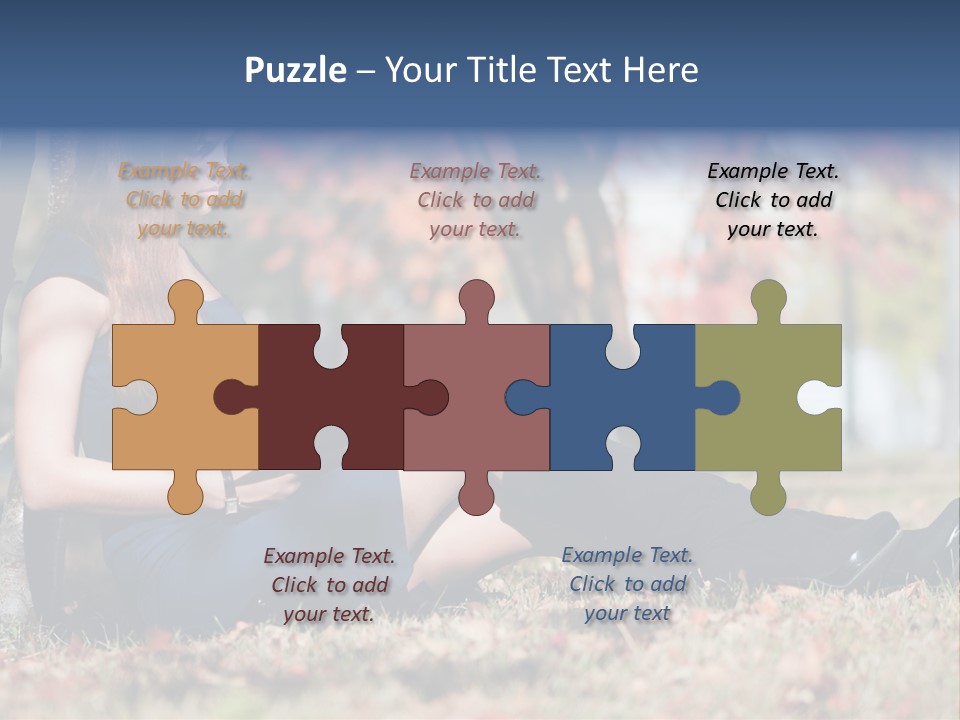 A Woman Sitting On The Ground Reading A Book PowerPoint Template