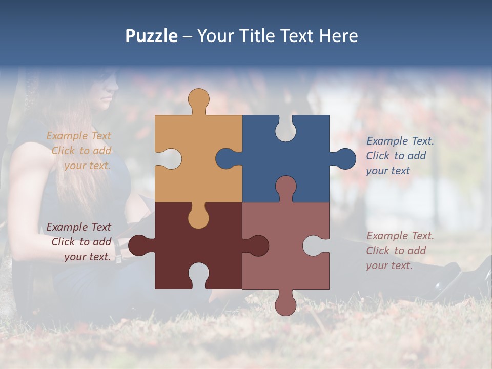 A Woman Sitting On The Ground Reading A Book PowerPoint Template