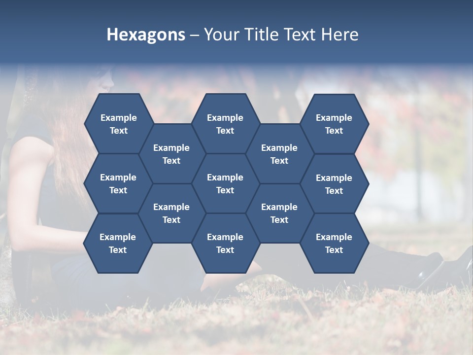 A Woman Sitting On The Ground Reading A Book PowerPoint Template