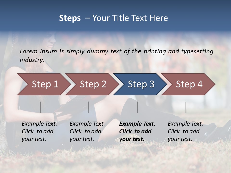 A Woman Sitting On The Ground Reading A Book PowerPoint Template