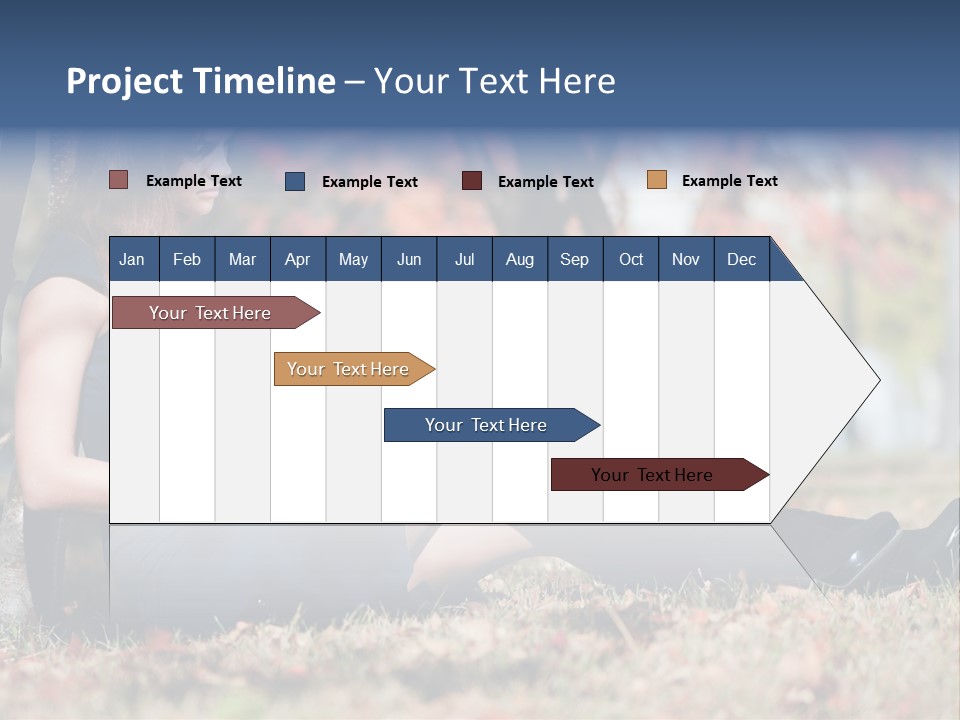 A Woman Sitting On The Ground Reading A Book PowerPoint Template
