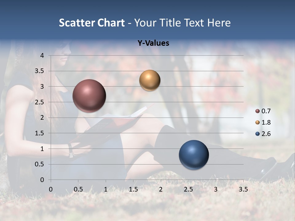 A Woman Sitting On The Ground Reading A Book PowerPoint Template