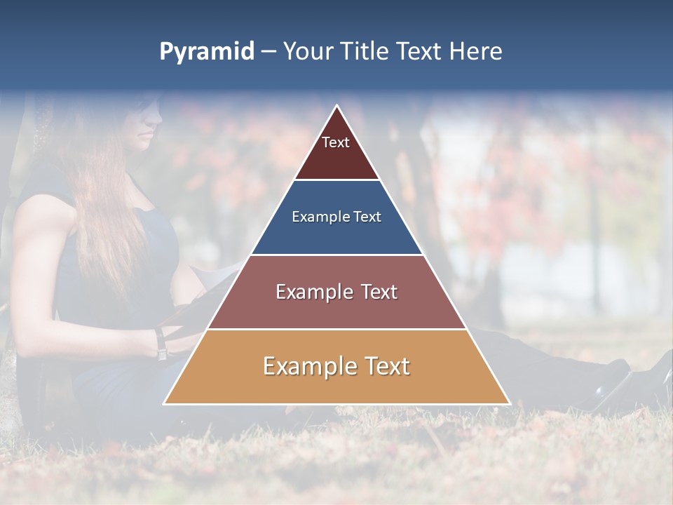 A Woman Sitting On The Ground Reading A Book PowerPoint Template