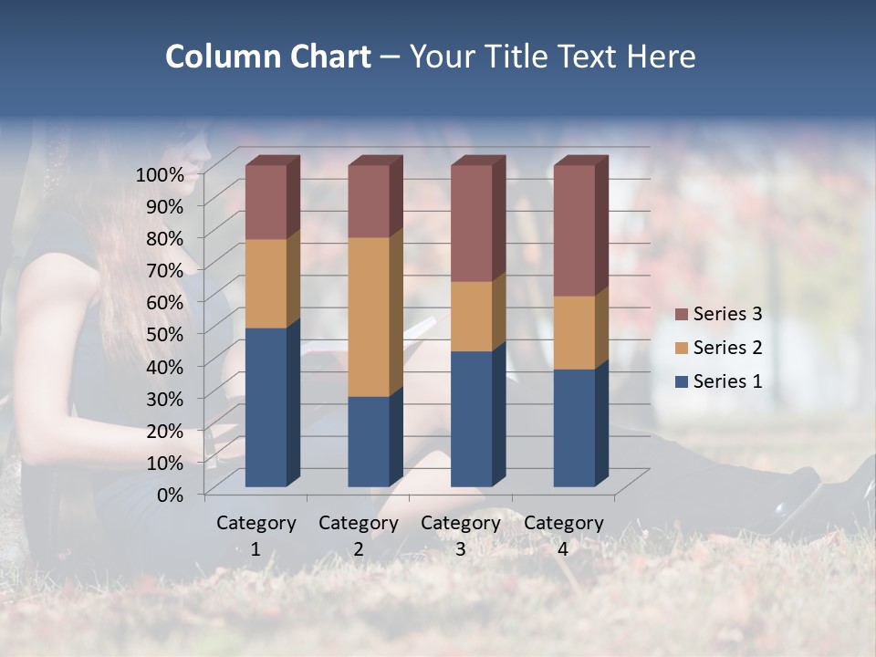A Woman Sitting On The Ground Reading A Book PowerPoint Template