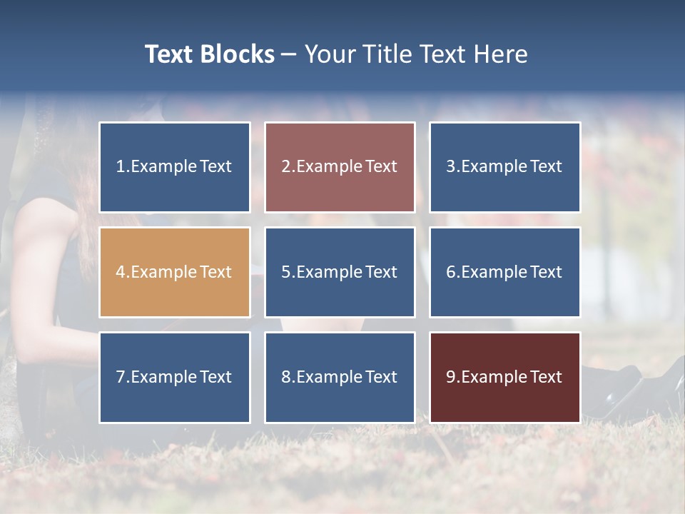 A Woman Sitting On The Ground Reading A Book PowerPoint Template