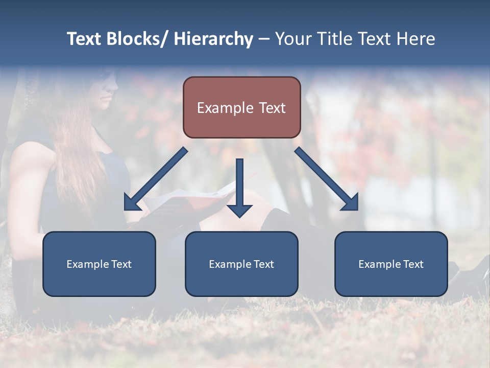 A Woman Sitting On The Ground Reading A Book PowerPoint Template