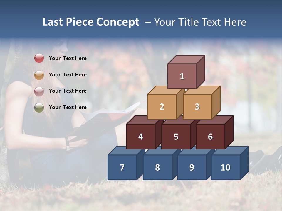 A Woman Sitting On The Ground Reading A Book PowerPoint Template