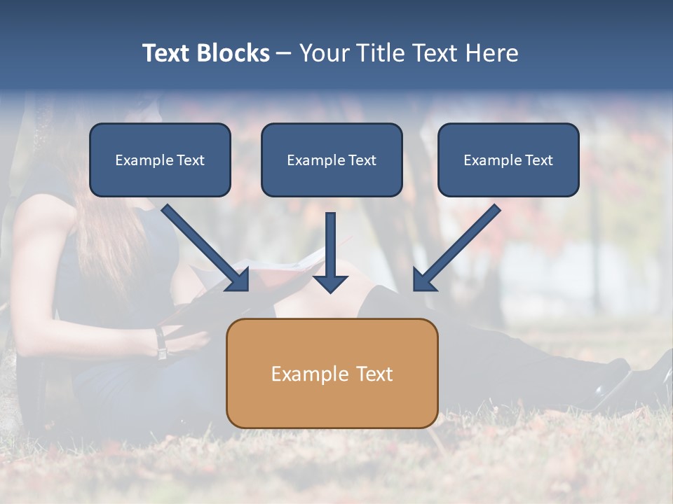 A Woman Sitting On The Ground Reading A Book PowerPoint Template