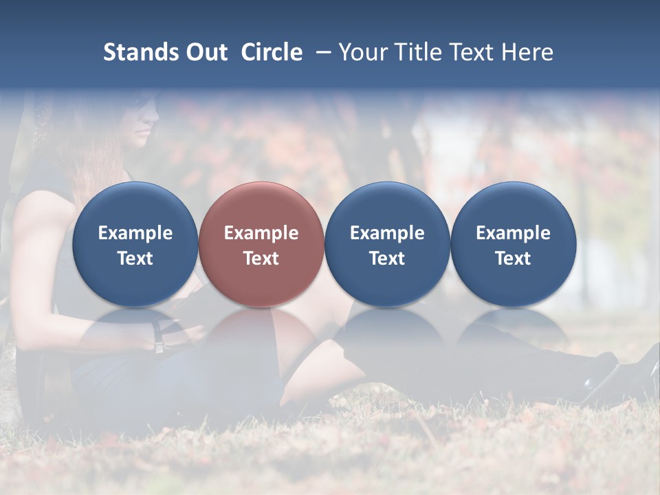 A Woman Sitting On The Ground Reading A Book PowerPoint Template