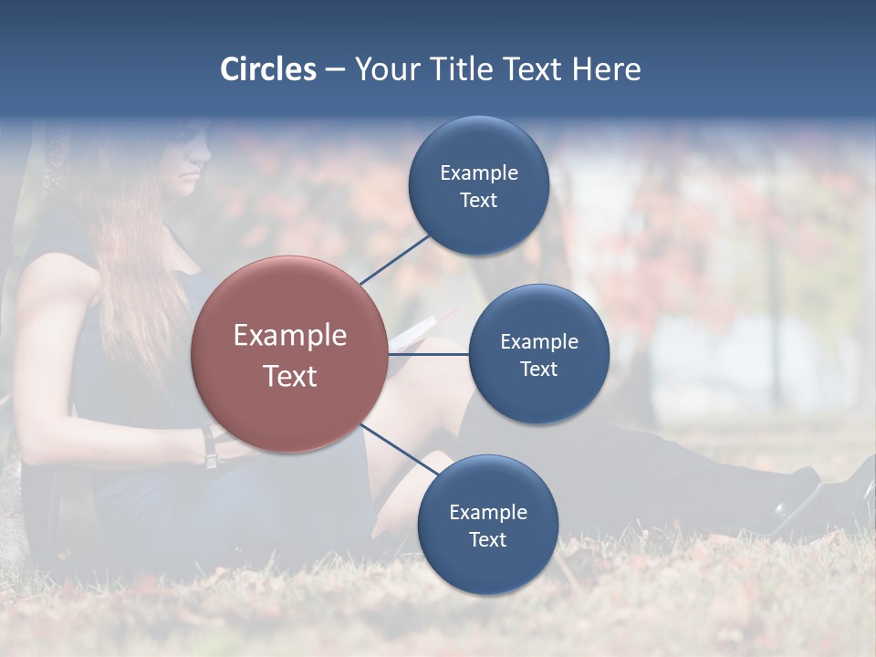 A Woman Sitting On The Ground Reading A Book PowerPoint Template