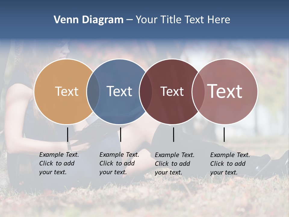 A Woman Sitting On The Ground Reading A Book PowerPoint Template