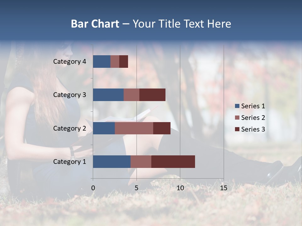 A Woman Sitting On The Ground Reading A Book PowerPoint Template