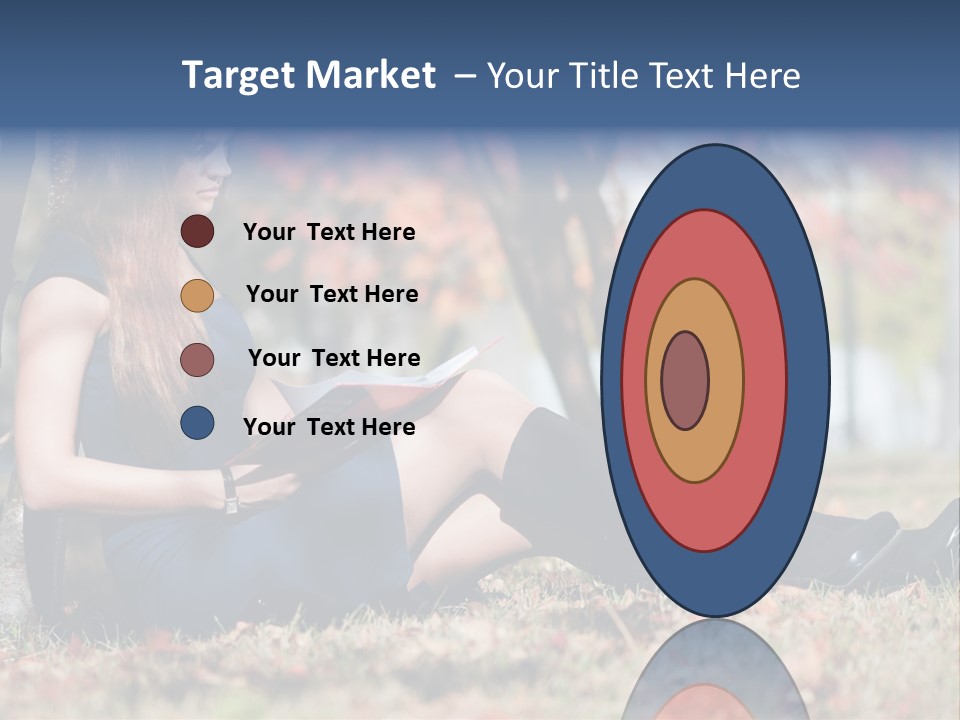 A Woman Sitting On The Ground Reading A Book PowerPoint Template