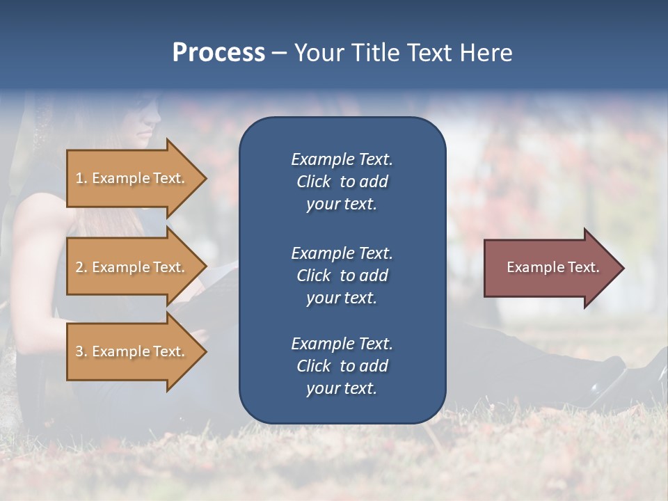 A Woman Sitting On The Ground Reading A Book PowerPoint Template