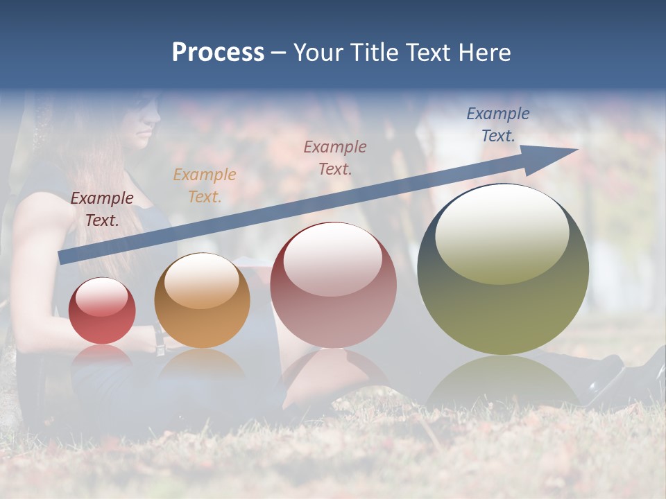 A Woman Sitting On The Ground Reading A Book PowerPoint Template