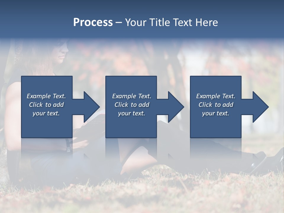 A Woman Sitting On The Ground Reading A Book PowerPoint Template