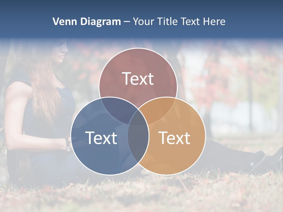 A Woman Sitting On The Ground Reading A Book PowerPoint Template