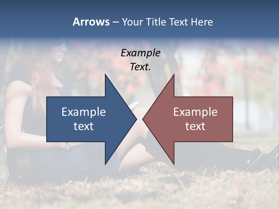 A Woman Sitting On The Ground Reading A Book PowerPoint Template