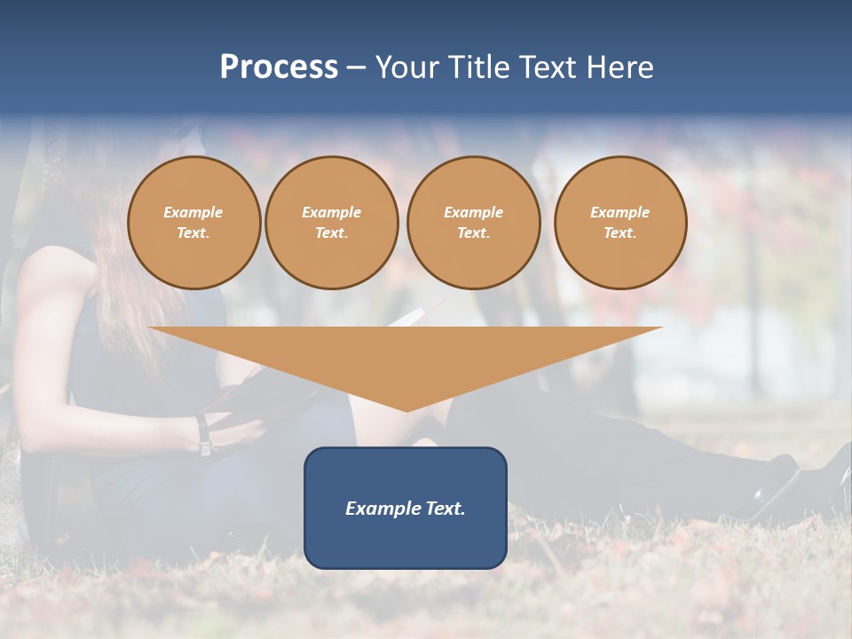 A Woman Sitting On The Ground Reading A Book PowerPoint Template